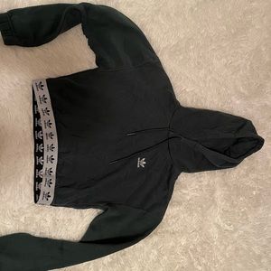 adidas army green crop hoodie